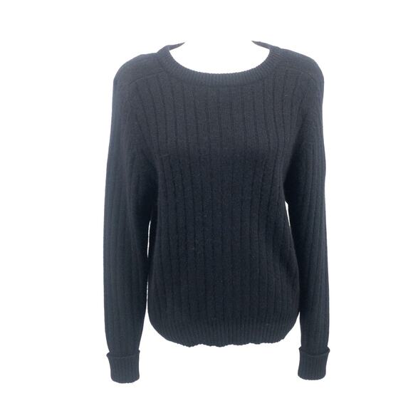 Hasting & Smith Black Wool Angora Ribbed Sweater Women’s Small Vintage - Picture 1 of 10